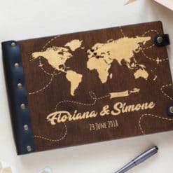 Gästebuch Hochzeit aus Holz mit Gravur - Traumreise