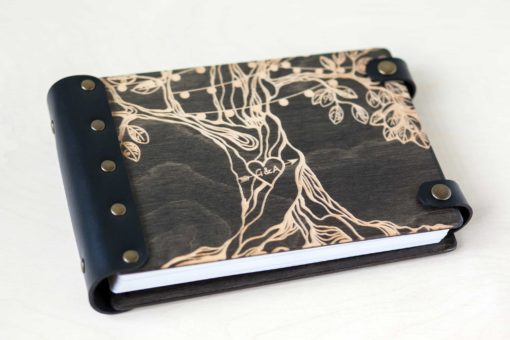 Gästebuch Hochzeit aus Holz mit Gravur - Baum der Liebe