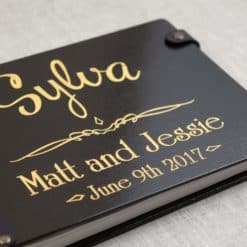 Gästebuch Hochzeit aus Holz mit Gravur - Edle Optik