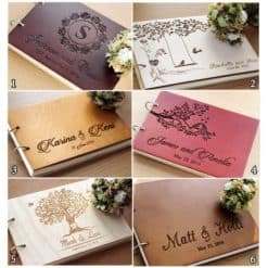 Gästebuch Hochzeit aus Holz mit Gravur - Hochzeitsbaum