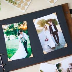 Vintage Fotoalbum aus Holz mit Gravur - 3D Baum